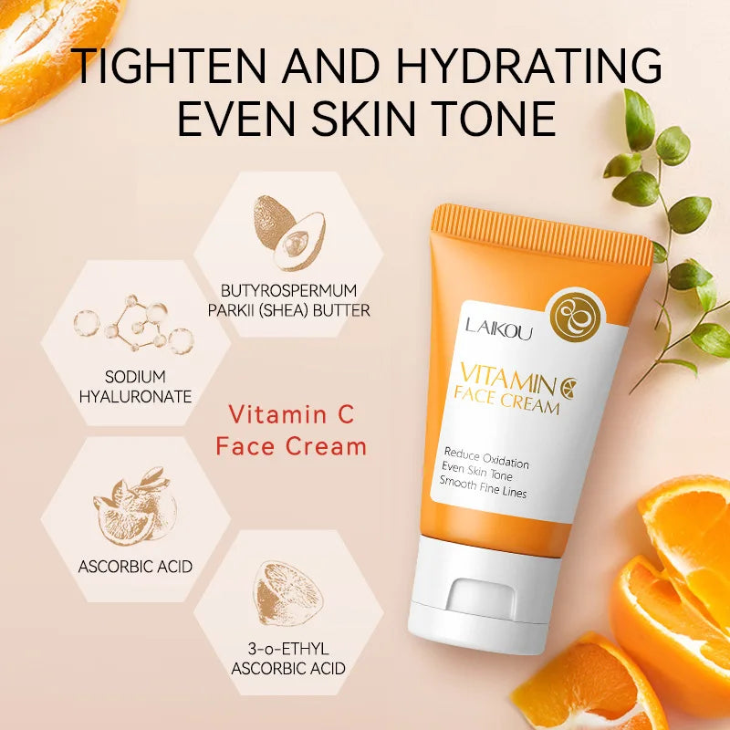 Crema Facial Vitamina C — Hidratación y Tono Uniforme con Extracto de Naranja