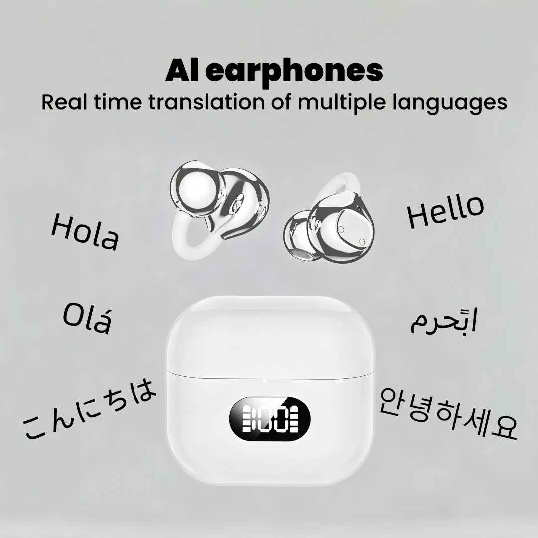 AirClip Pro – Audífonos Inalámbricos con Traductor IA | Clip Abierto + 30 Días de Batería