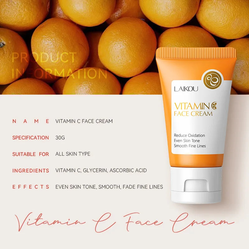 Crema Facial Vitamina C — Hidratación y Tono Uniforme con Extracto de Naranja