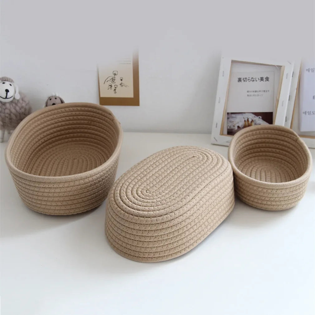 Set de Canastas de Bambú Tejido — Diseño Minimalista Multiusos