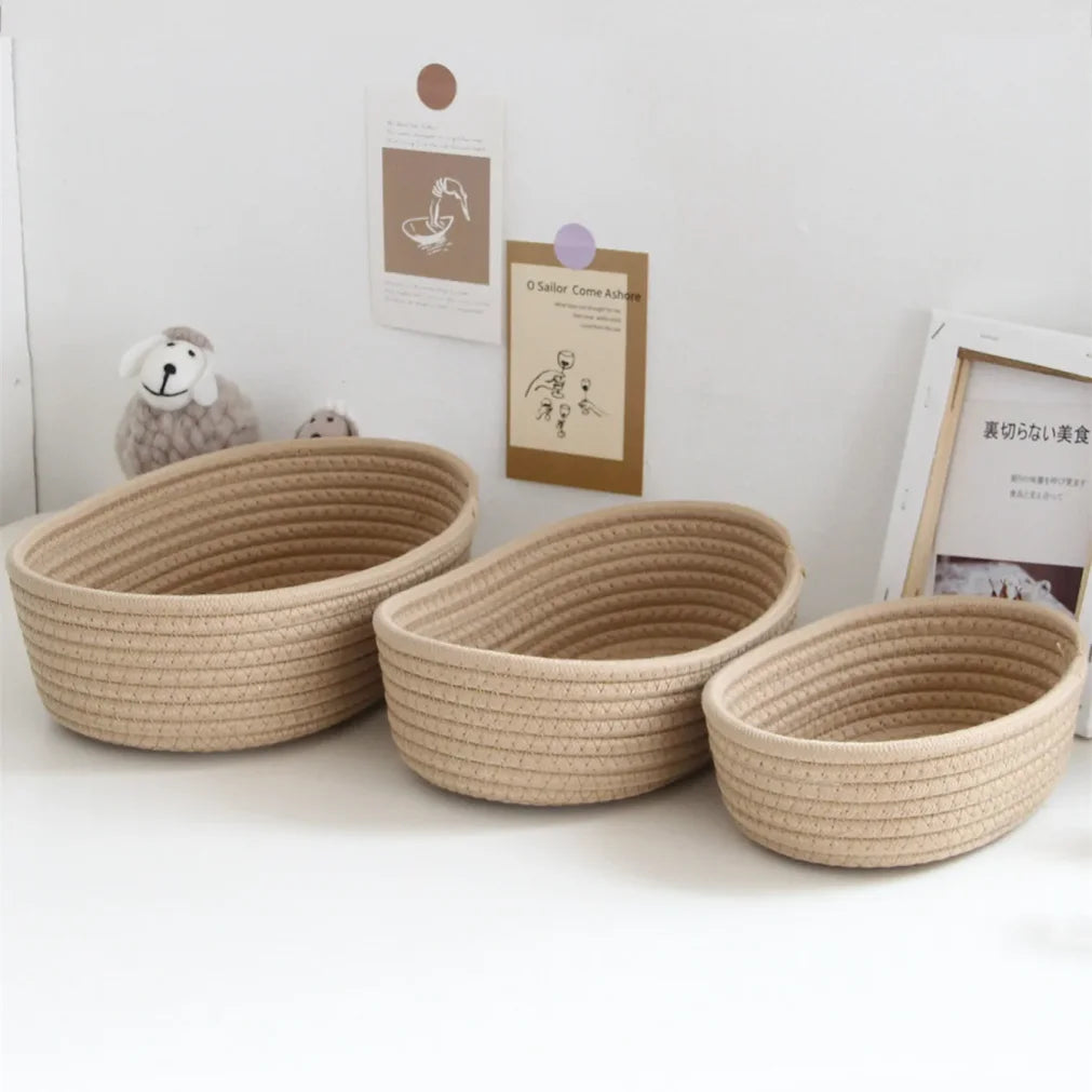 Set de Canastas de Bambú Tejido — Diseño Minimalista Multiusos