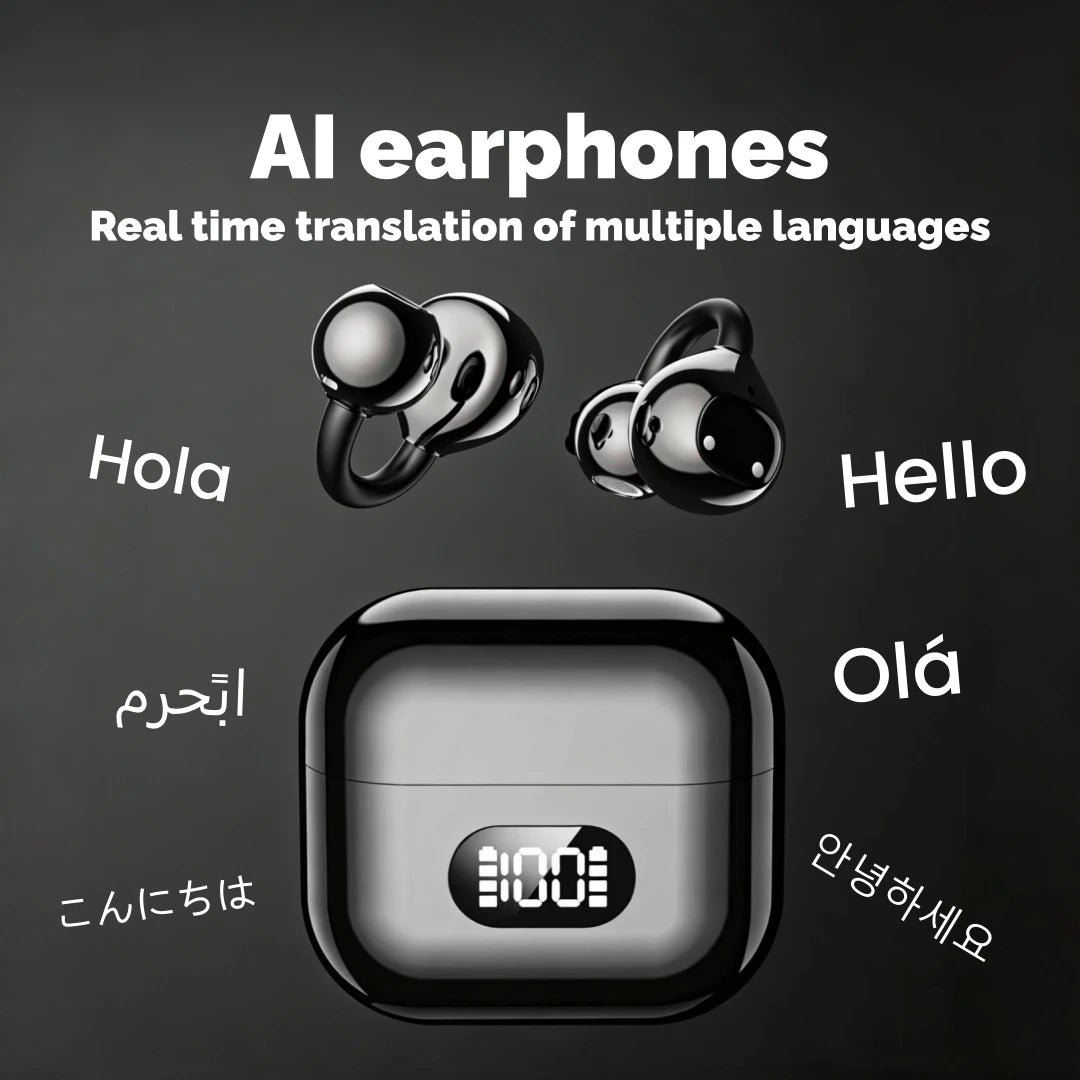 AirClip Pro – Audífonos Inalámbricos con Traductor IA | Clip Abierto + 30 Días de Batería