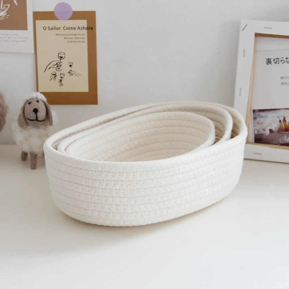 Set de Canastas de Bambú Tejido — Diseño Minimalista Multiusos