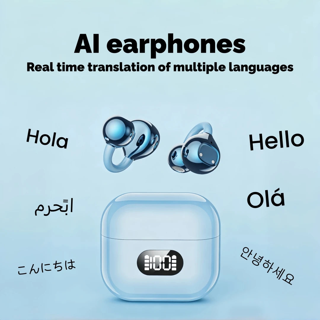 AirClip Pro – Audífonos Inalámbricos con Traductor IA | Clip Abierto + 30 Días de Batería