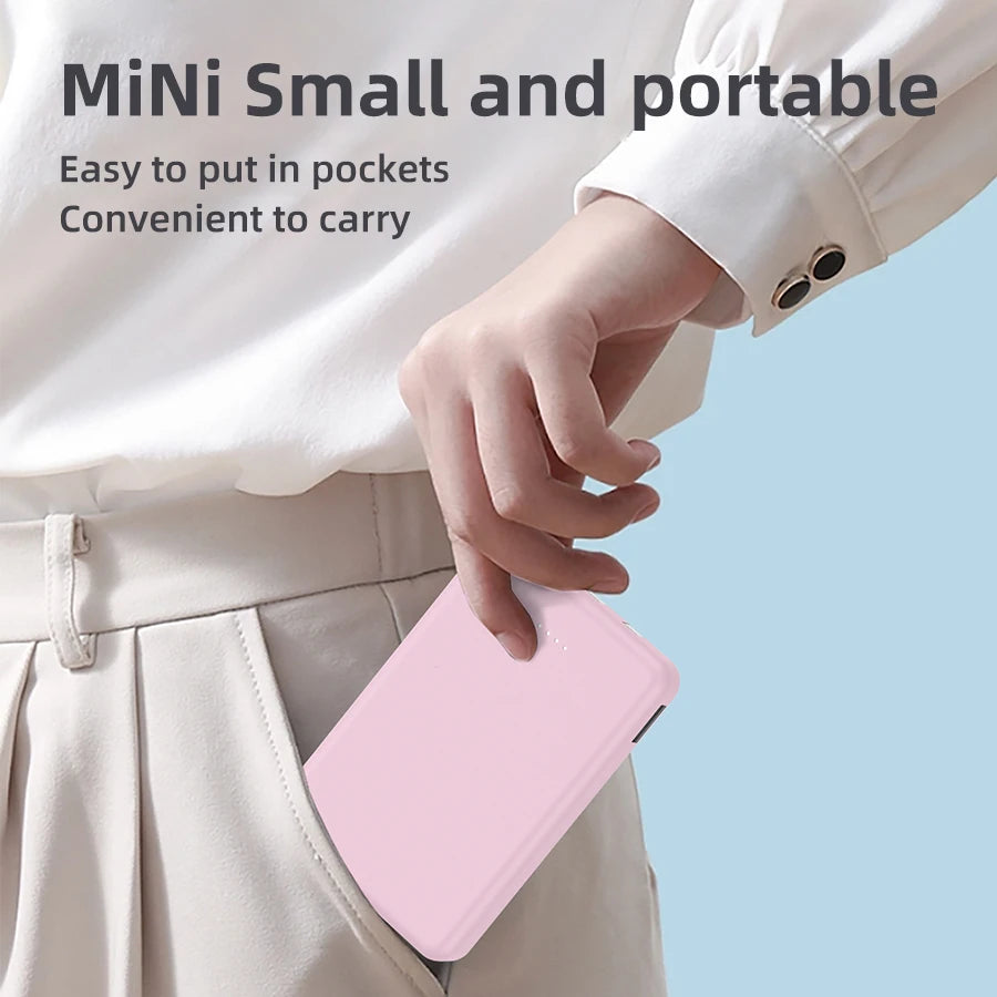 Power Bank Compacto con 3 Cables Integrados — Carga Rápida Universal