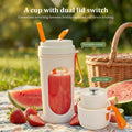 Vaso Licuadora Portátil — Cuchillas Ergonómicas y Tapa Doble Función